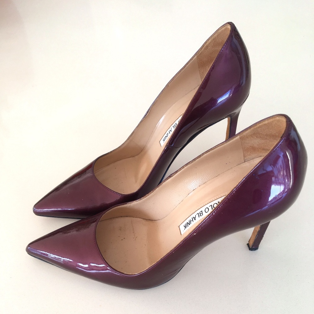 Patent Leather Burgundy Manolos